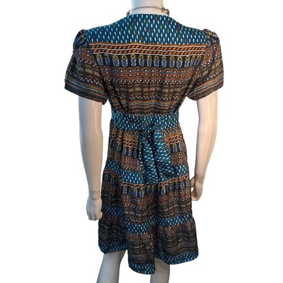 Anthropologie What Goes Around Comes Around Womens Silk Midi Dress Sz 6 Boho NWT - Picture 4 of 8